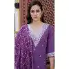 Silk Embroidered Party Wear Readymade Salwar Suit In Purple - 9777189462