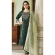 Rayon Embroidered Party Wear Readymade Salwar Suit In Dark Green - 9777189466