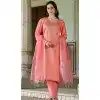 Rayon Embroidered Party Wear Readymade Salwar Suit In Peach - 9777189467