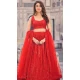 Red Georgette Sequence Work Party Wear Lehenga Choli - 9817189762