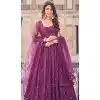 Wine Georgette Sequence Work Party Wear Plus Size Lehenga Choli - 9817189763