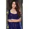 Blue Georgette Sequence Work Party Wear Plus Size Lehenga Choli - 9817189764