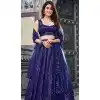 Blue Georgette Sequence Work Party Wear Plus Size Lehenga Choli - 9817189764