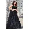 Black Georgette Sequence Work Party Wear Plus Size Lehenga Choli - 9817189765
