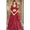 Maroon Georgette Sequence Work Party Wear Plus Size Lehenga Choli - 9817189769