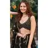 Black Georgette Sequence Work Party Wear Plus Size Lehenga Choli - 9818189770