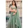 Sea Green Georgette Sequence Work Party Wear Plus Size Lehenga Choli - 9818189771