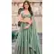Sea Green Georgette Sequence Work Party Wear Lehenga Choli - 9818189771