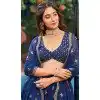 Blue Georgette Sequence Work Party Wear Plus Size Lehenga Choli - 9818189772