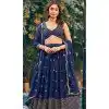 Blue Georgette Sequence Work Party Wear Plus Size Lehenga Choli - 9818189772