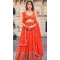 Orange Georgette Sequence Work Party Wear Lehenga Choli - 9818189773