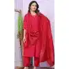 Rani Pink Muslin Hand Work Party Wear Readymade Salwar Suit - 9836189869
