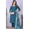 Blue Muslin Hand Work Party Wear Readymade Salwar Suit - 9836189871
