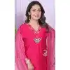 Rani Pink Viscose Denting Hand Work Party Wear Readymade Salwar Suit - 9836189873