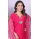 Rani Pink Viscose Denting Hand Work Party Wear Readymade Salwar Suit - 9836189873