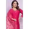 Viscose Denting Hand Work Party Wear Readymade Salwar Suit In Rani Pink - 9836189874
