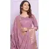 Pastel Purple Viscose Silk Embroidery Work Party Wear Readymade Salwar Suit - 9836189877