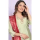 Pista Green Soft Morni Silk Hand Work Party Wear Readymade Salwar Suit - 9836189878