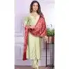 Pista Green Soft Morni Silk Hand Work Party Wear Readymade Salwar Suit - 9836189878