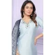 Sky Blue Soft Morni Silk Hand Work Party Wear Readymade Salwar Suit - 9836189879