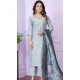 Sky Blue Modal Silk Hand Work Party Wear Readymade Salwar Suit - 9836189885