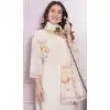 White Printed Modal Silk Hand Work Party Wear Readymade Salwar Suit - 9836189890