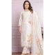 White Printed Modal Silk Hand Work Party Wear Readymade Salwar Suit - 9836189890