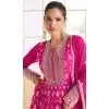 Rani Pink Georgette Embroidered Party Wear Plus Size Gown - 9840189908