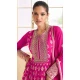 Rani Pink Georgette Embroidered Party Wear Gown - 9840189908