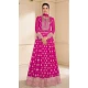 Rani Pink Georgette Embroidered Party Wear Gown - 9840189908