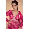 Georgette Embroidered Function Wear Designer Plus Size Gown In Rani Pink - 9841189911