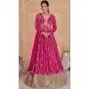 Georgette Embroidered Function Wear Designer Plus Size Gown In Rani Pink - 9841189911