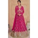 Georgette Embroidered Function Wear Designer Gown In Rani Pink - 9841189911