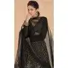 Georgette Embroidered Function Wear Designer Plus Size Gown In Black - 9841189912