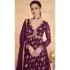 Georgette Embroidered Function Wear Designer Plus Size Gown In Wine - 9841189913