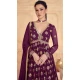 Georgette Embroidered Function Wear Designer Gown In Wine - 9841189913