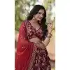 Maroon Viscose Jacquard Embroidered Party Wear Plus Size Lehenga Choli - 9899191133