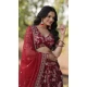 Maroon Viscose Jacquard Embroidered Party Wear Lehenga Choli - 9899191133