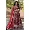 Maroon Viscose Jacquard Embroidered Party Wear Plus Size Lehenga Choli - 9899191133