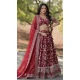 Maroon Viscose Jacquard Embroidered Party Wear Lehenga Choli - 9899191133