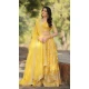 Yellow Viscose Jacquard Embroidered Party Wear Lehenga Choli - 9899191134