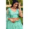 Aqua Blue Soft Net Sequins Embroidered Party Wear Plus Size Lehenga Choli - 9937191339
