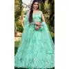 Aqua Blue Soft Net Sequins Embroidered Party Wear Plus Size Lehenga Choli - 9937191339