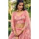 Pink Soft Net Sequins Embroidered Party Wear Lehenga Choli - 9937191340