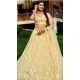 Light Yellow Soft Net Sequins Embroidered Party Wear Lehenga Choli - 9937191342