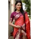 Brown Rust Dola Silk Bandhej Printed Party Wear Saree - 147161383