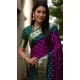 Purple Dola Silk Bandhej Printed Party Wear Saree - 147161388