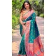 Paithani Silk Woven Work Party Wear Designer Saree In Green - 147271461