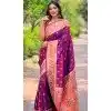 Plus Size Paithani Silk Woven Work Party Wear Designer Saree In Purple - 147271463