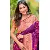 Plus Size Paithani Silk Woven Work Party Wear Designer Saree In Purple - 147271463